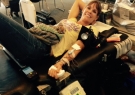 Alexandra gives blood June 2015
