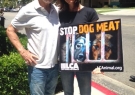 Alexandra with Last Chance for Animals founder Chris DeRose at protest against Yulin Dog Meat Festival Sept 2017